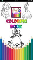 Coloring book for princess Affiche