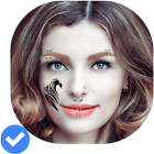 Women photo editor : eyebrow, piercing , hairstyle Zeichen