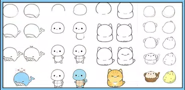 Desenhar agradável desenhos kawaii