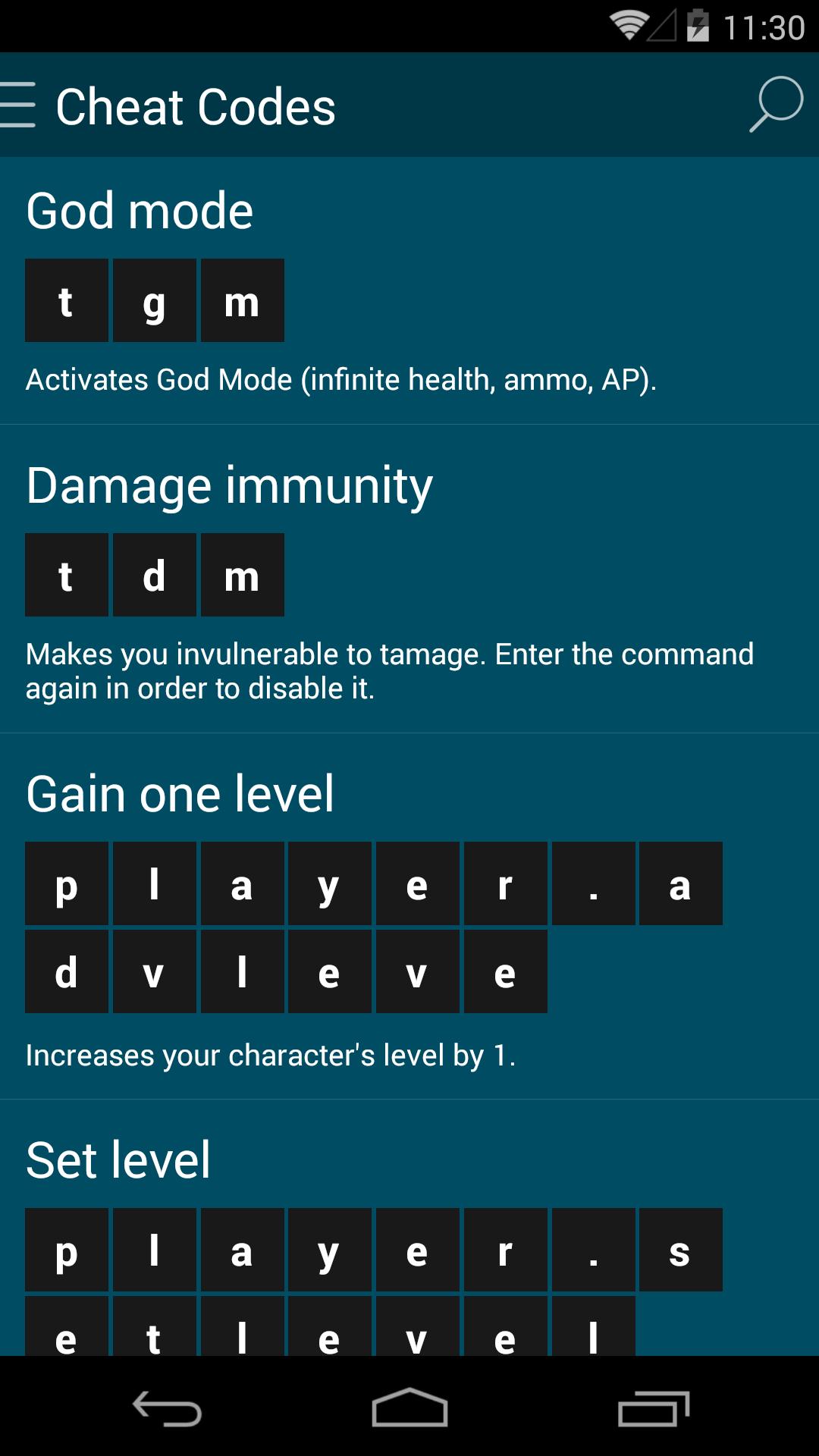 Cheat Codes for a Game for Android APK Download