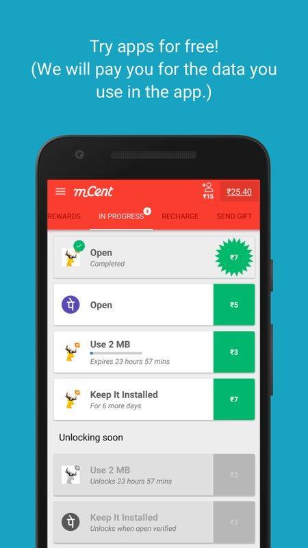 mcent - India's Free Mobile Recharge App for Android - APK ...
