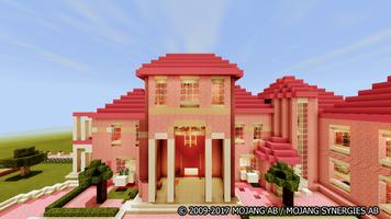 The Pink House Map for Minecraft captura de pantalla 1