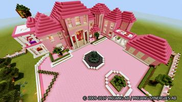 The Pink House Map for Minecraft captura de pantalla 2