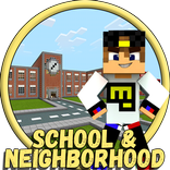 School and Neighborhood – map Minecraft (MCPE)