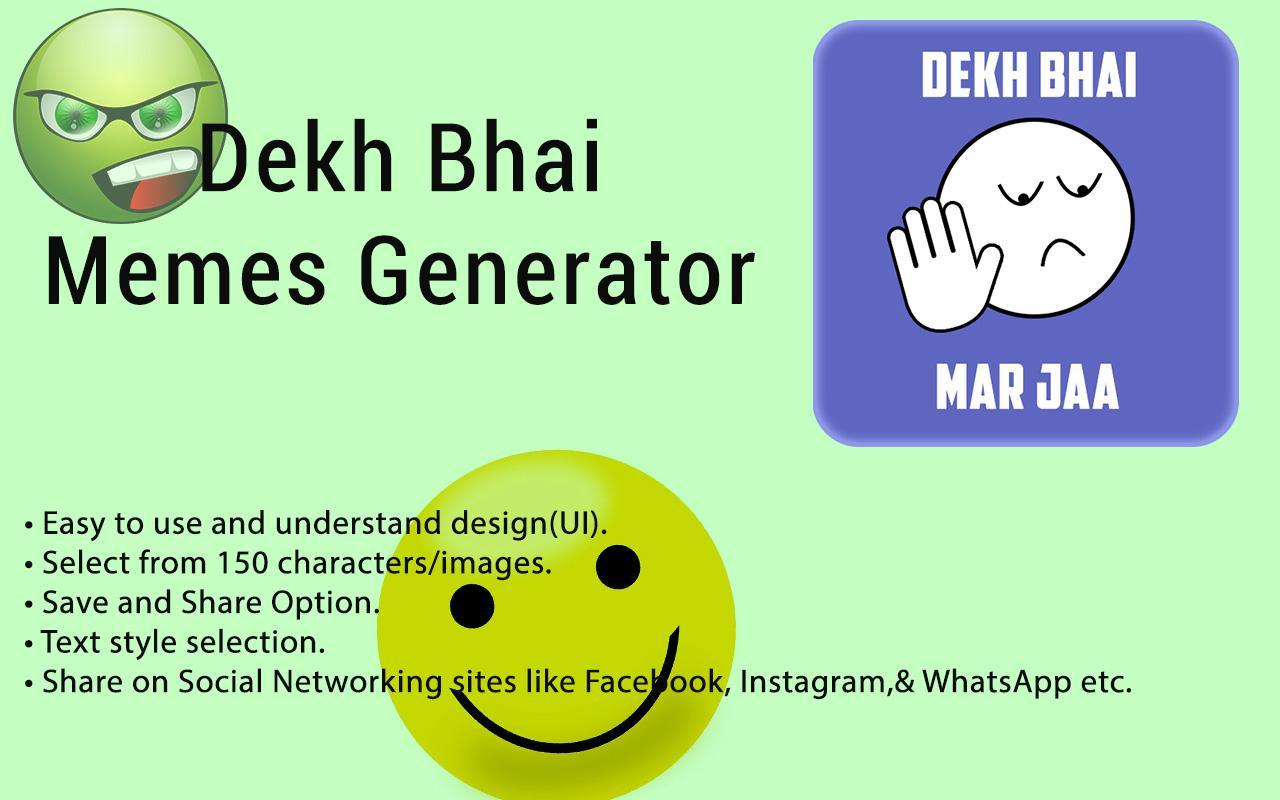Dekh Bhai Jo Baka Memes Quick Memes Generator APK Download Free