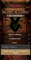 Ed Sheeran Song & Lyrics 2017 plakat