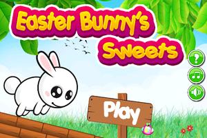Easter bunny collecting sweets poster