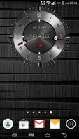 Metallic clock widget الملصق