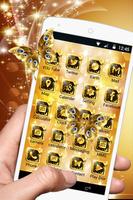 Golden Butterfly Luxury Theme : Butterfly Launcher capture d'écran 1