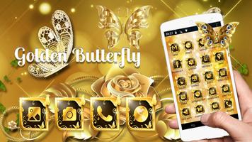 Golden Butterfly Luxury Theme : Butterfly Launcher capture d'écran 3