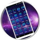 Neon Blue Launcher : Neon Blue Theme APK