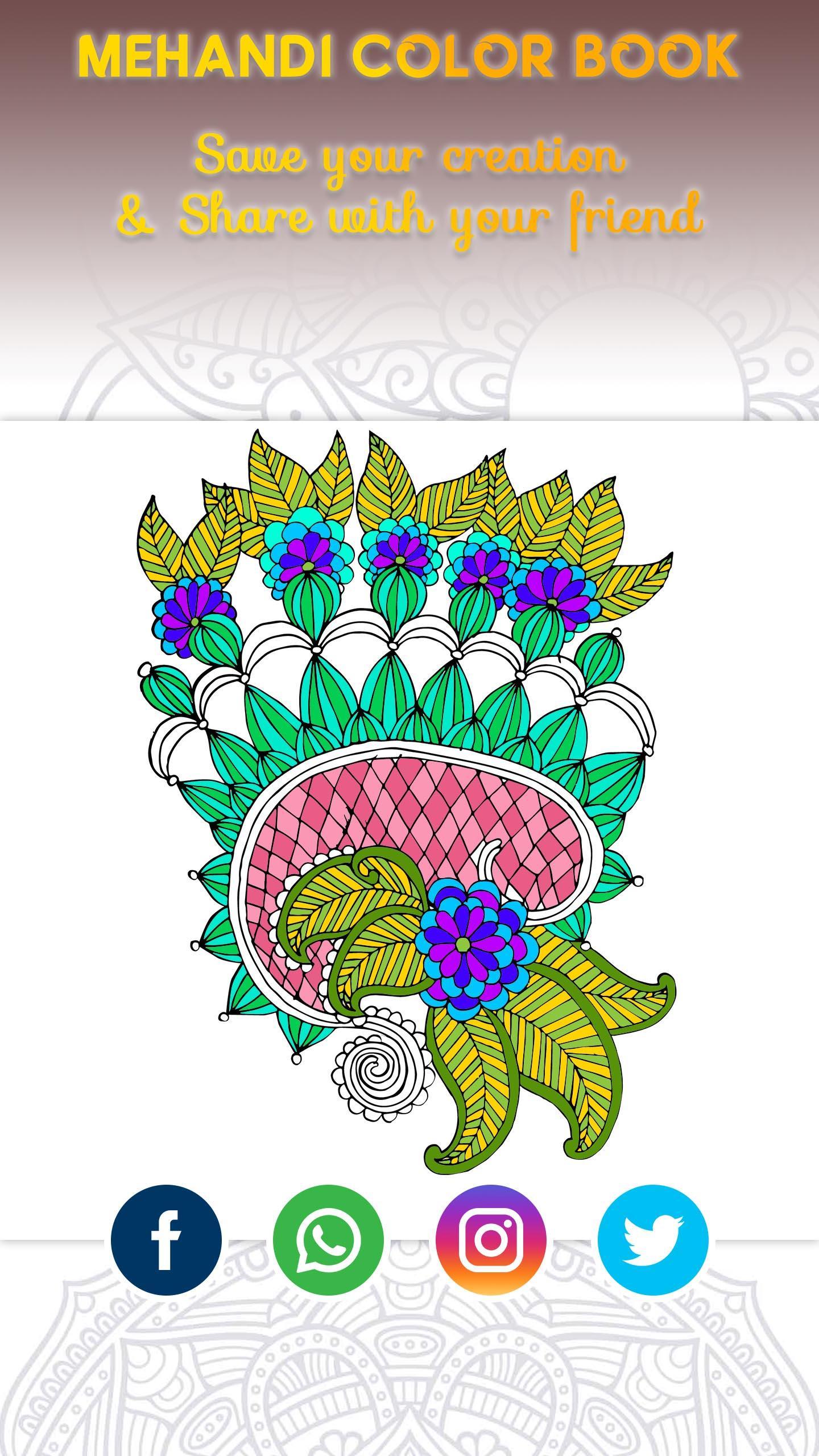 Latest Color Mehandi Designs Colouring Book For Android Apk