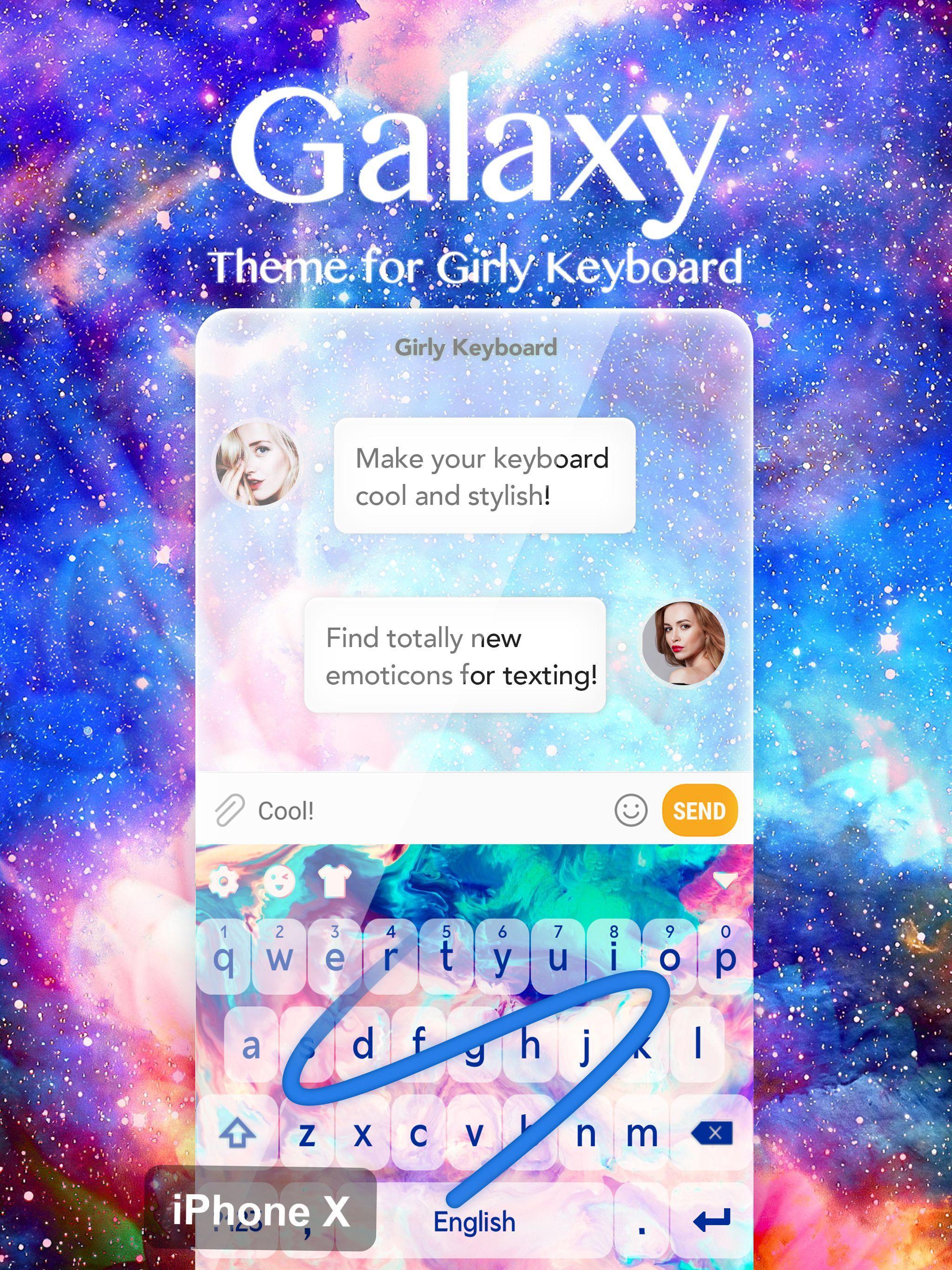 Milky Way Galaxy Girly Keyboard Theme For Iphone X For Android Apk Download - milky ways roblox id