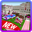 Pink Rumah Baru Kawaii. Peta untuk MCPE