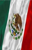 Reloj de la bandera de México Affiche