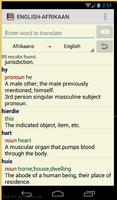 ENGLISH - AFRIKAANS DICTIONARY Screenshot 3