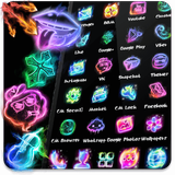 Neon Music Fire Theme icône