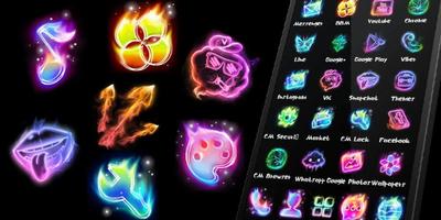 Neon Music Fire Thema screenshot 3