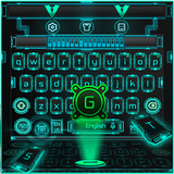 music player neon blue keyboard tech future ikona