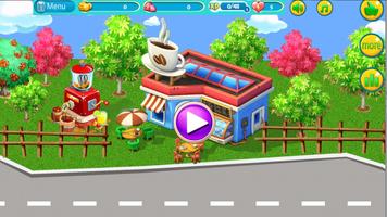 cafe story cafe game-coffee shop restaurant games পোস্টার