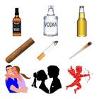 Drink Kiss Smoke . Roulette game icon