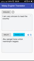 برنامه‌نما Malay English Translator عکس از صفحه