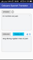 Cebuano Spanish Translator Affiche