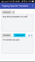 Tagalog Spanish Translator تصوير الشاشة 1