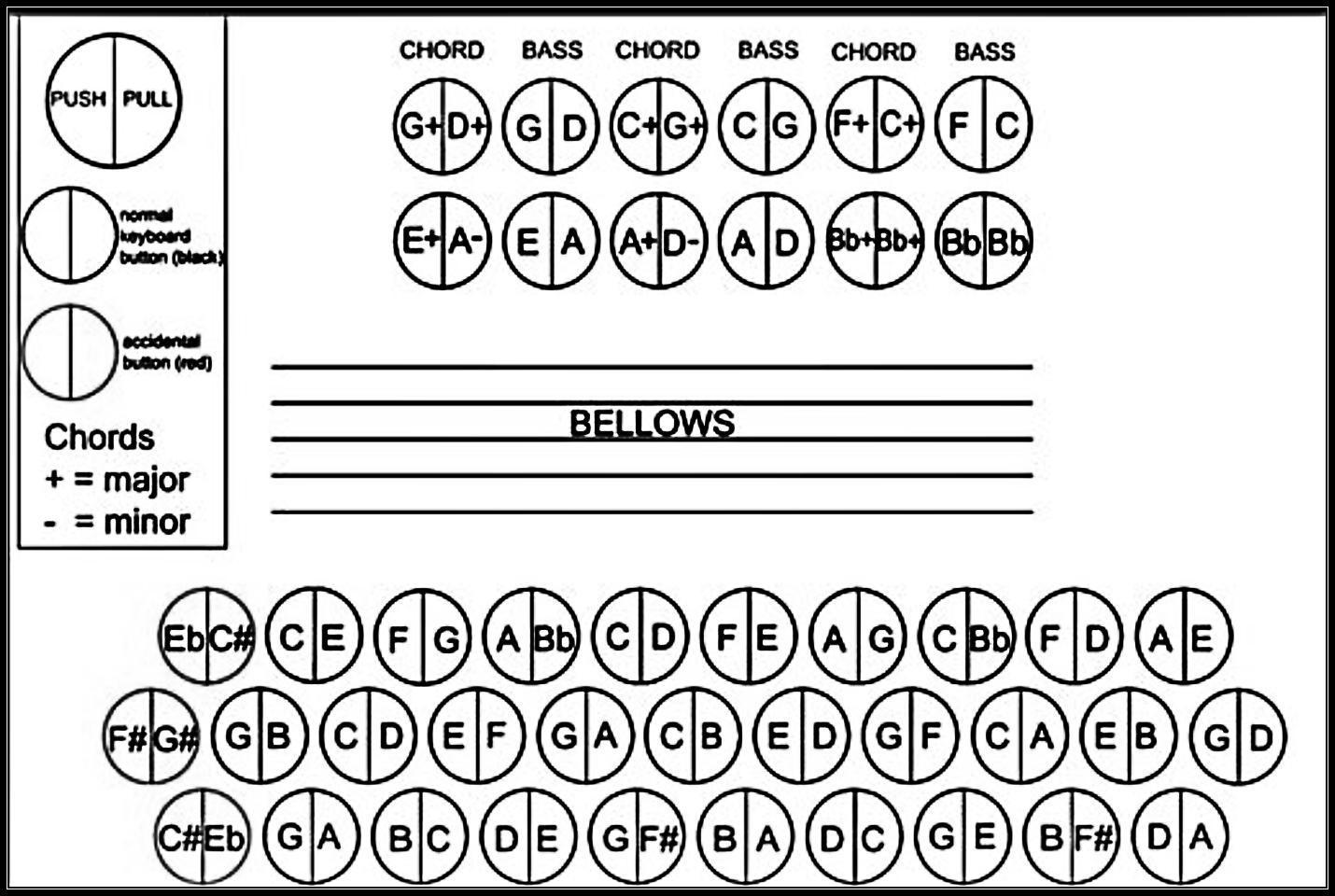 Играть на баяне аккордами. Схема нот Басов на гармони. Схема левой клавиатуры гармони хромки. Цифровая раскладка кнопок на гармони. Нумерация кнопок на гармони правая клавиатура.