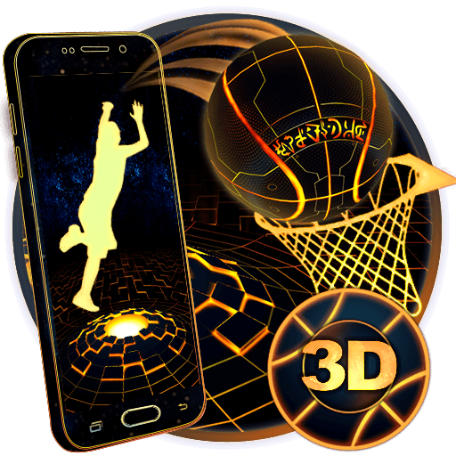 Neon Tech Basketball 3D Tema