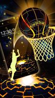 Neon Tech Basketball 3D Theme Affiche