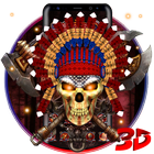 3D Nativ American Skull Theme Zeichen