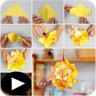 Paper Origami Flower Making Step Video icône