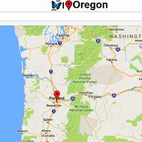 Oregon Map ポスター