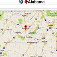 Alabama Map Affiche