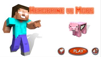 Herobrine vs Mob Craft Free PE plakat