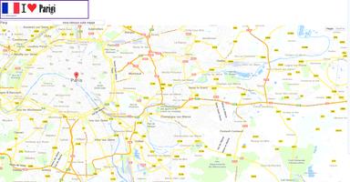 Paris map পোস্টার