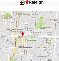 Raleigh Map Affiche