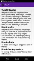 برنامه‌نما Weight Counter عکس از صفحه