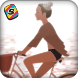 [Shake] 자전거 타는 아이 라이브 배경 icône