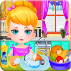 Wash dishes girls games icon