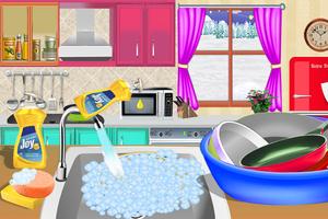 Wash dishes girls games Ekran Görüntüsü 1