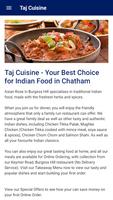 Taj Cuisine Restaurant & Takeaway in Chatham poster