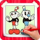 How To Draw Cuphead Characters Step By Step آئیکن