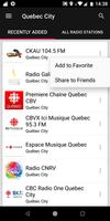 Quebec City Radio Stations स्क्रीनशॉट 1