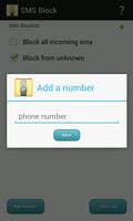 SMS Block - número lista negra imagem de tela 1