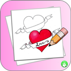 آیکون‌ How To Draw A Heart StepByStep