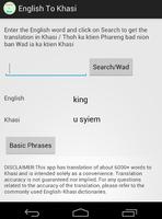 برنامه‌نما English To Khasi Translator عکس از صفحه