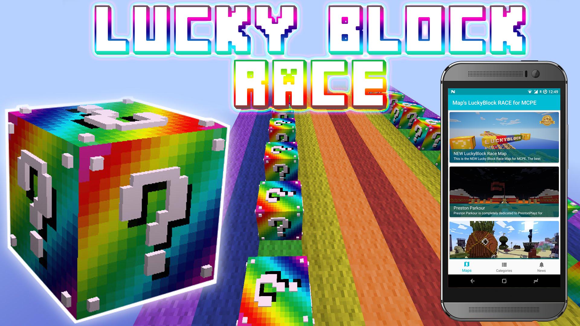 Lucky Block Race for MCPE ポ ス タ.