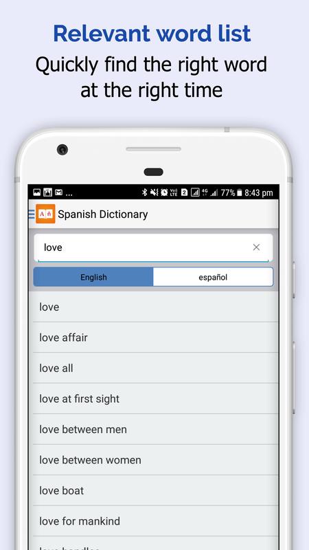 Spanish Dictionary F F English Espanol Translator Apk Screenshot Spanish Dictionary F F English Espanol Translator Apk Screenshot